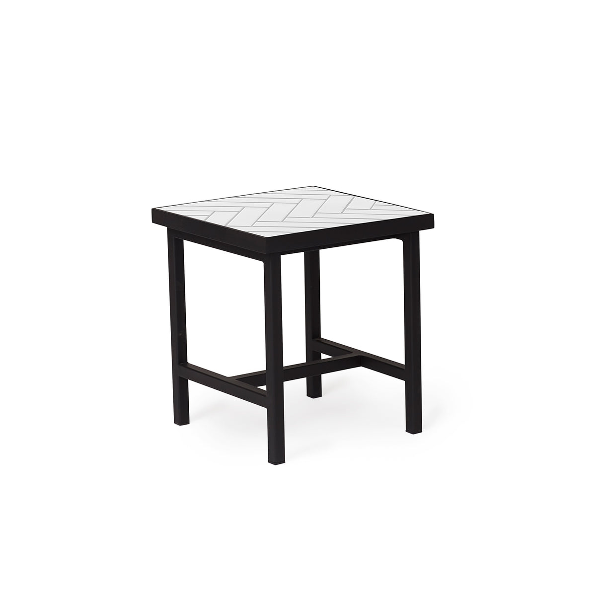 Herringbone Tile Side Table Warm Nordic Herringbone tiled table